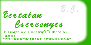 bertalan cseresnyes business card